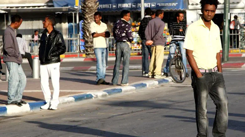 Illegal infiltrators in southern Tel Aviv