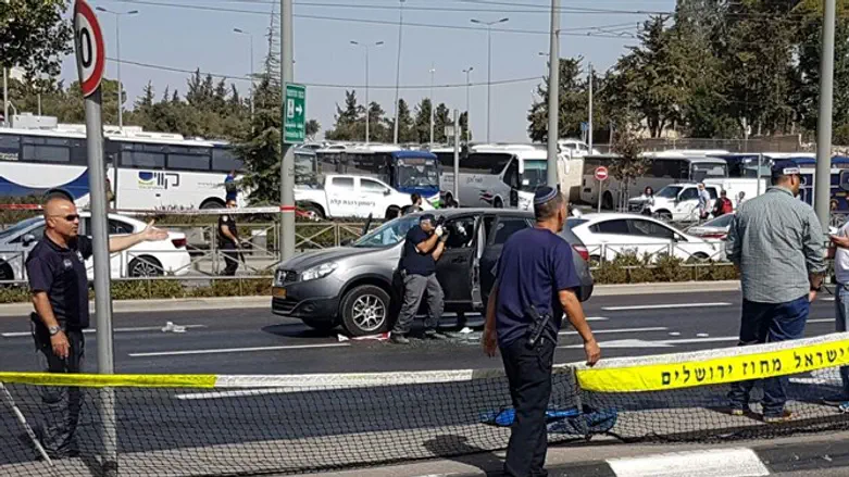 Car damaged during terror attack