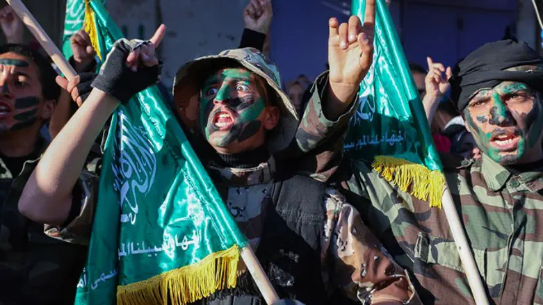 Hamas supporters near Rafah in Gaza