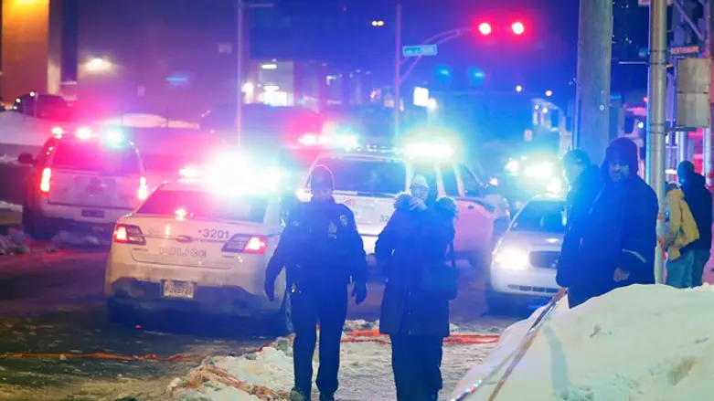 Police at the scene of Quebec City mosque attack