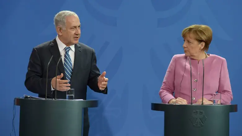 German Chancellor Angela Merkel and Binyamin Netanyahu