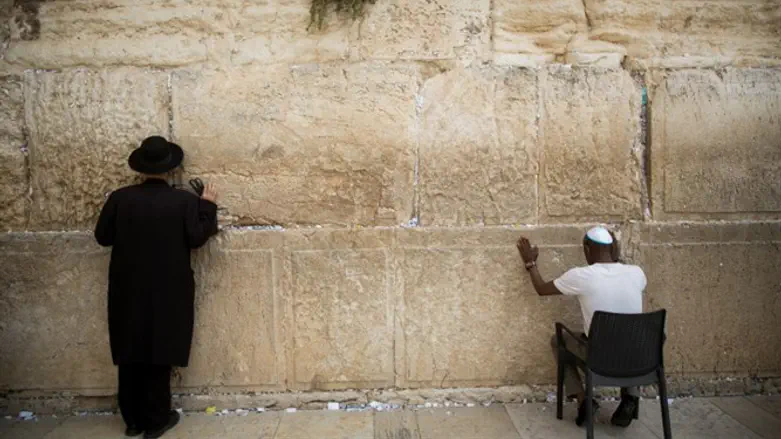 Jews pray at the Western Wall