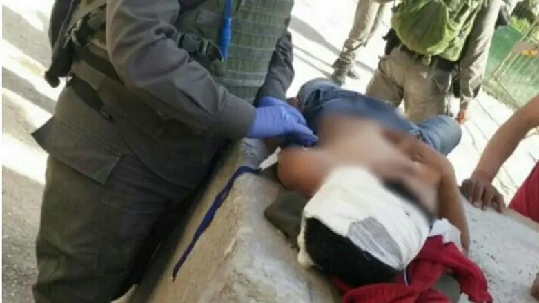 Child treated by Border Police medic