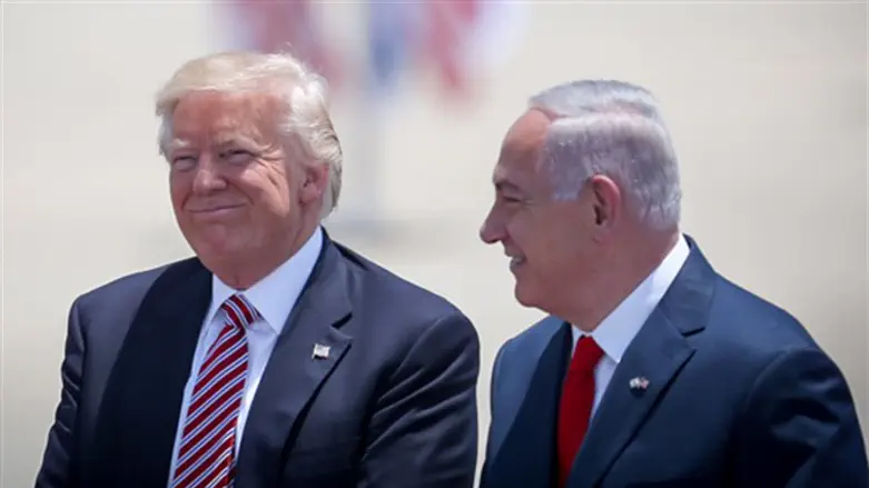President Donald Trump and Binyamin Netanyahu at Ben Gurion Airport