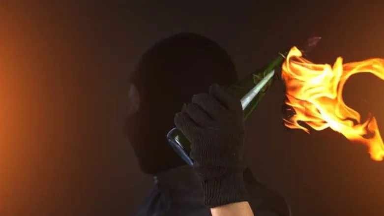 throwing Molotov Cocktail (illustration)