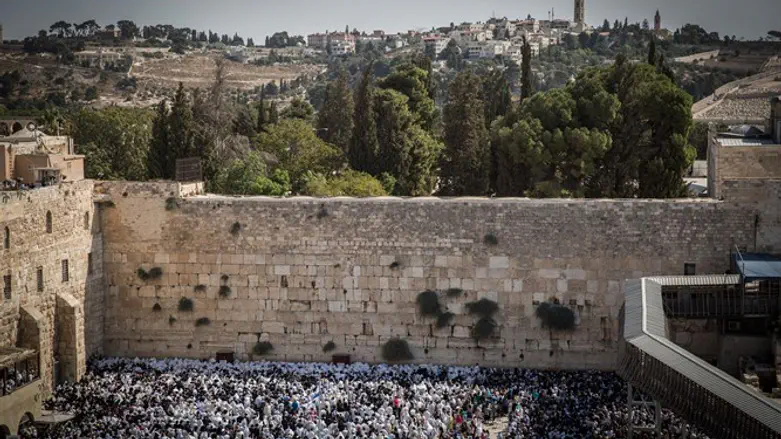Priestly blessing at Kotel (Western Wall)