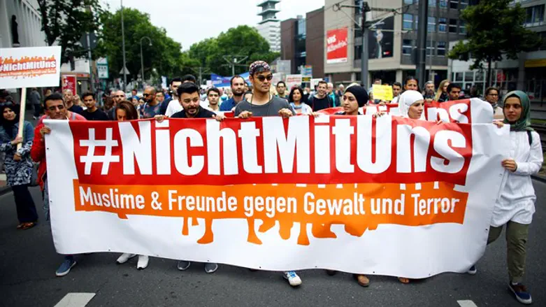 'Not With Us' Muslim anti-terror march in Cologne, Germany