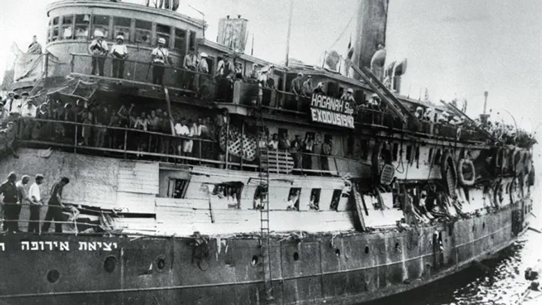 SS Exodus 1947 carrying Holocaust survivors on a failed attempted to bring them to Israel