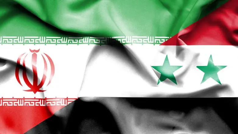Flags of Iran and Syria