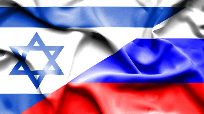 Israeli and Russian flags