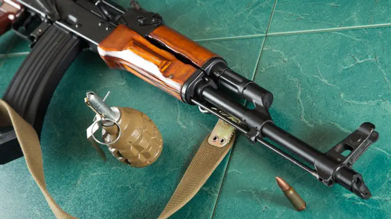 Kalashnikov rifle and grenade