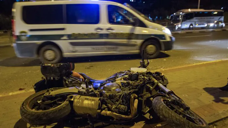 The motorcycle that was attacked