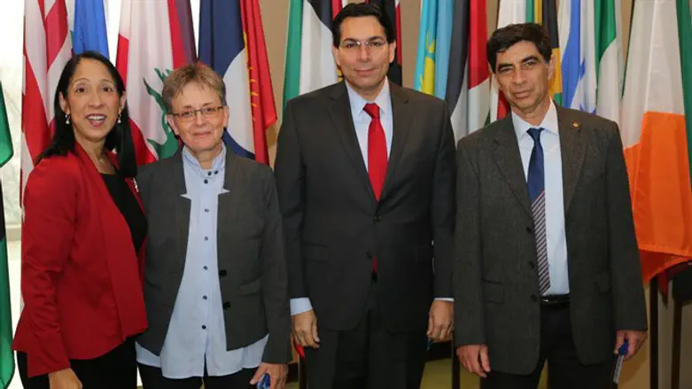 Goldin family with Ambassador Danon and Deputy U.S. Ambassador Michele Sison