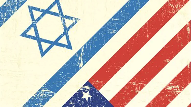 Israeli and American flags