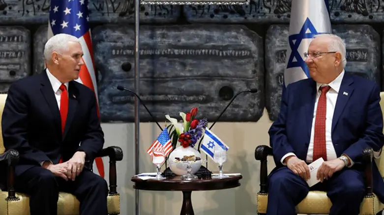 Mike Pence meets with Reuven Rivlin in Jerusalem