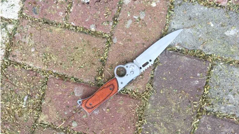 Knife located on the terrorist near Hashmonaim