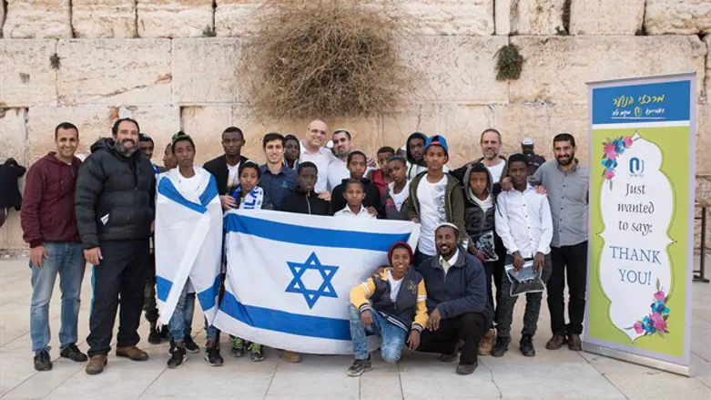The Bar Mitzvah boys at the Western Wall