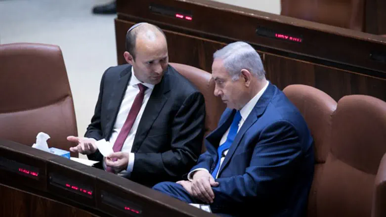 Binyamin Netanyahu with Naftali Bennett