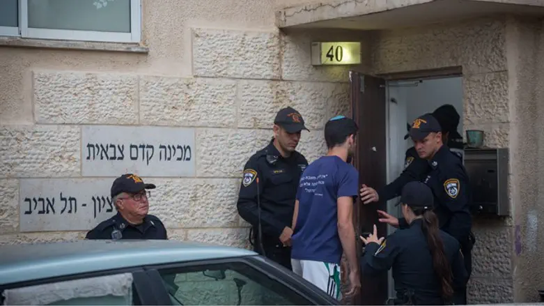 Police at Bnei Tzion academy