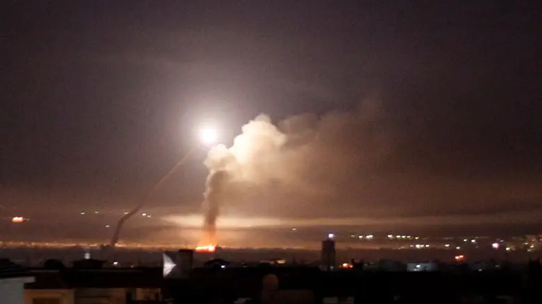 Missile explodes over Damascus, last night