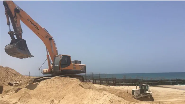 Construction work for coastal barrier