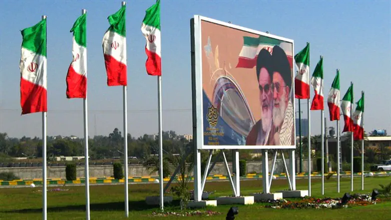 National flags in Bandar Abbas, Iran