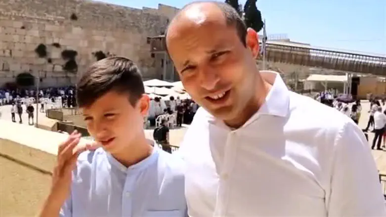 Bennett and son at Kotel