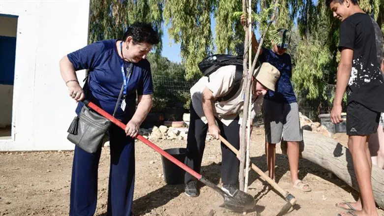 Delegation members plant trees in southern Israel
