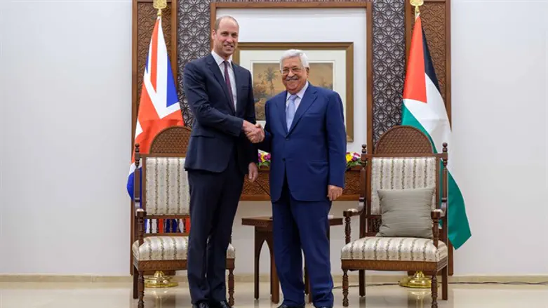 Prince William and Mahmoud Abbas