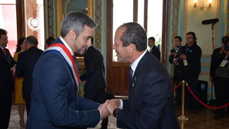 Jlem Mayor Nir Barkat and new President of Paraguay Mario Abdo Benitez