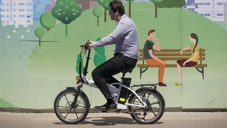Man riding electric bike
