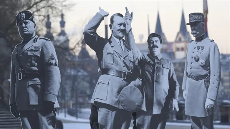 Benito Mussolini, Adolf Hitler, Josef Stalin, and Philippe Petain