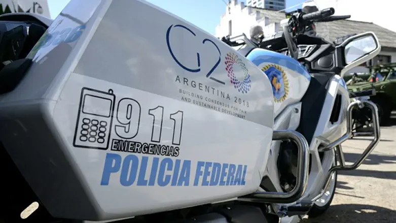 Federal Police motorcycle with G20 logo