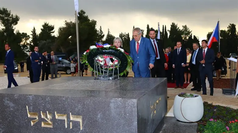 Czech President Milos Zeman on Mt. Herzl