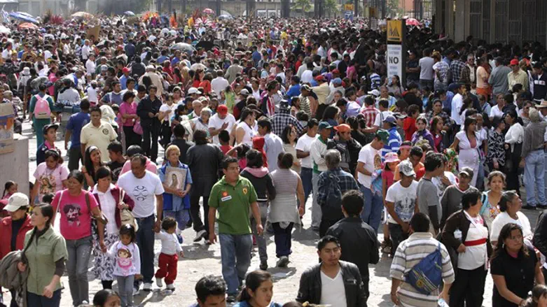 Crowded street in Mexico City
