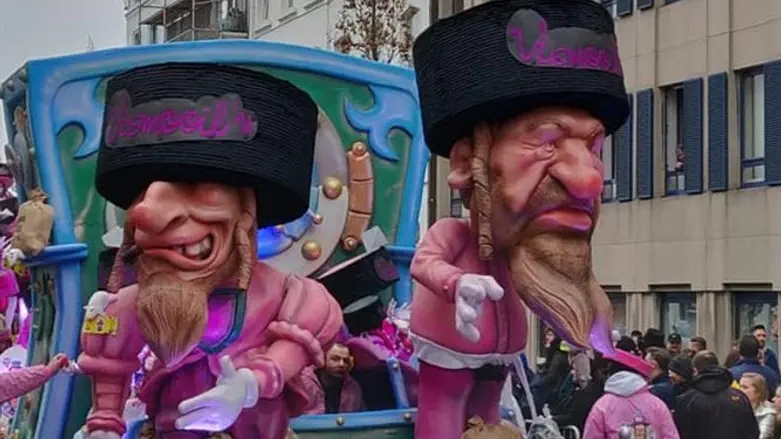 Puppets of Jews on display at the Aalst Carnival in Belgium