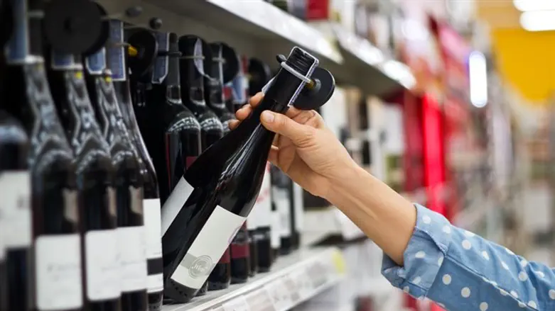 Buying wine at a supermarket (illustrative)