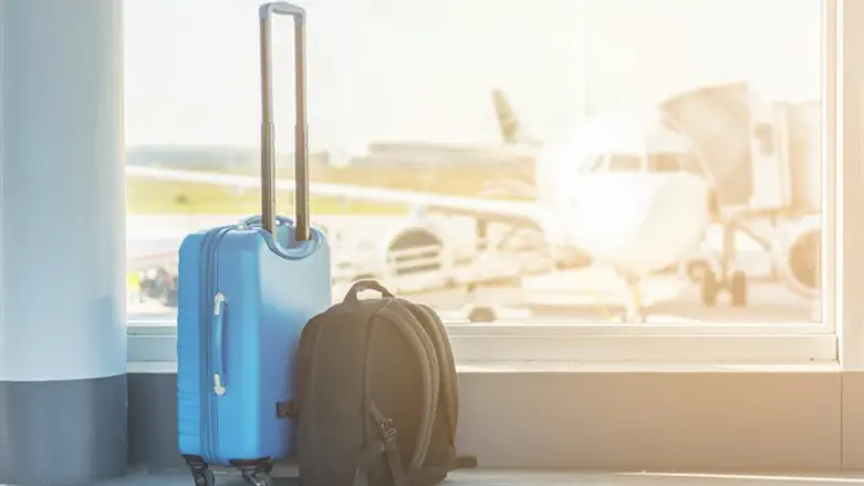 suitcase plane travel luggage airport