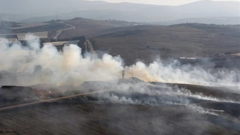 Fires in Maroun Al-Ras, Lebanon after IDF retaliates for missile attacks