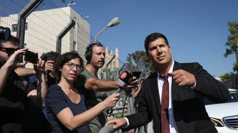 Netanyahu's attorney Amit Hadad arrives at the Justice Ministry in Jerusalem