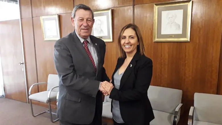 Minister Gila Gamliel with Uruguay's Foreign Minister