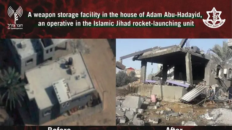 Weapons storage facility in Islamic Jihad operative's home