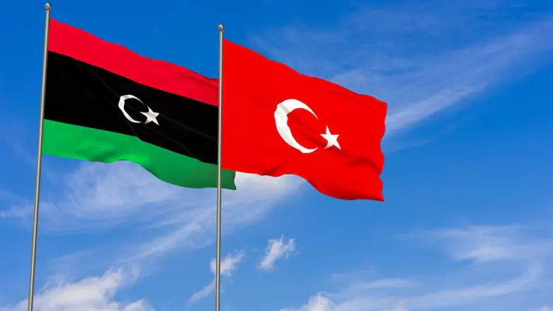 Libya and Turkey flags