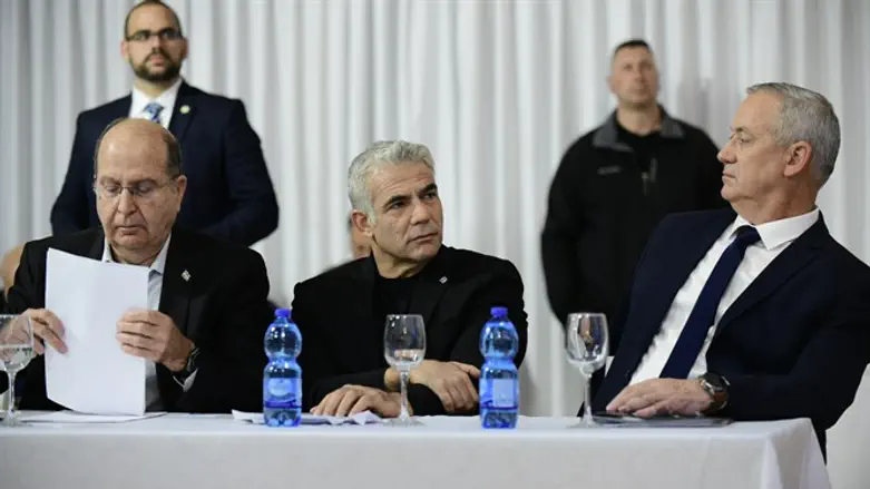 Blue and White leadership: Ya'alon, Lapid, Gantz