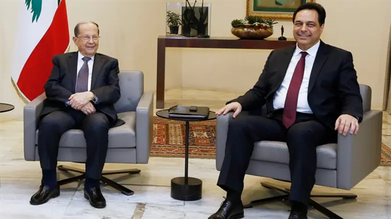 Lebanon's designated Prime Minister Hassan Diab meets President Michel Aoun
