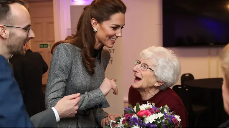 Kate Middleton shares a joke with Holocaust survivor Yvonne Bernstein