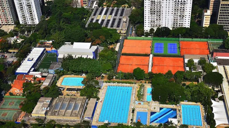 An aerial view of Sao Paulo's huge Hebraica club, the main meeting place for the