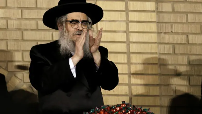 Rabbi Aaron Teitelbaum attends a celebration