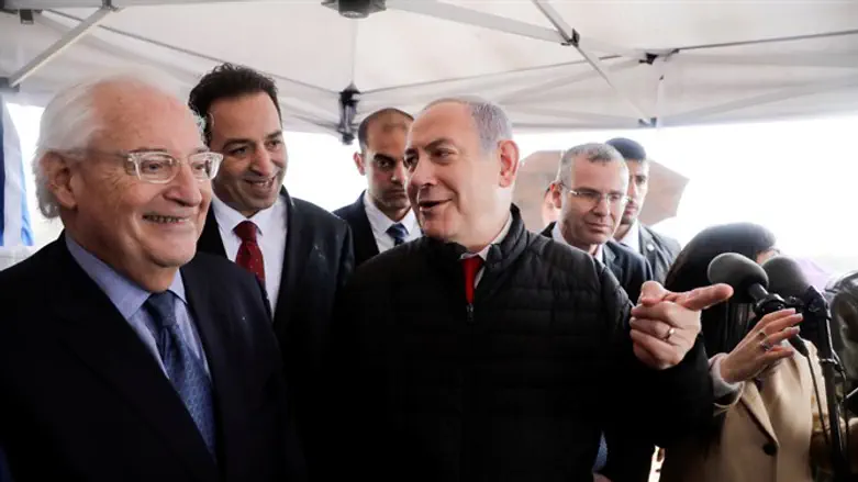 Binyamin Netanyahu accompanies David Friedman to the city of Ariel in Samaria