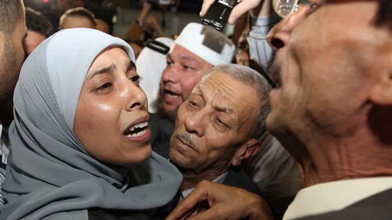 Ahlam Tamimi upon her release from prison in 2011